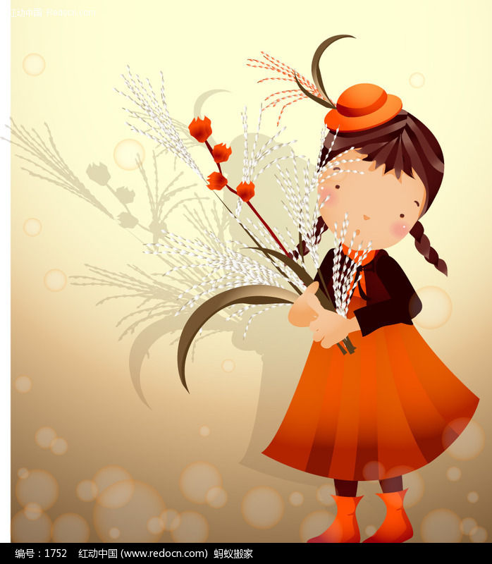 稻花香 姑娘(003)矢量图(编号:1752)_儿童幼儿