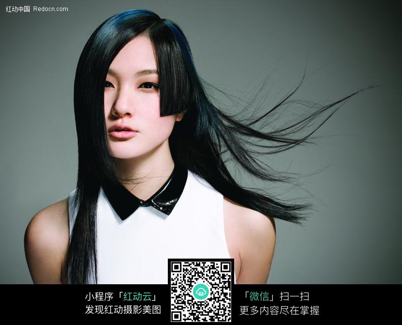 整齐的切<em>掉头发</em>的美女正面图片图片-人物图片