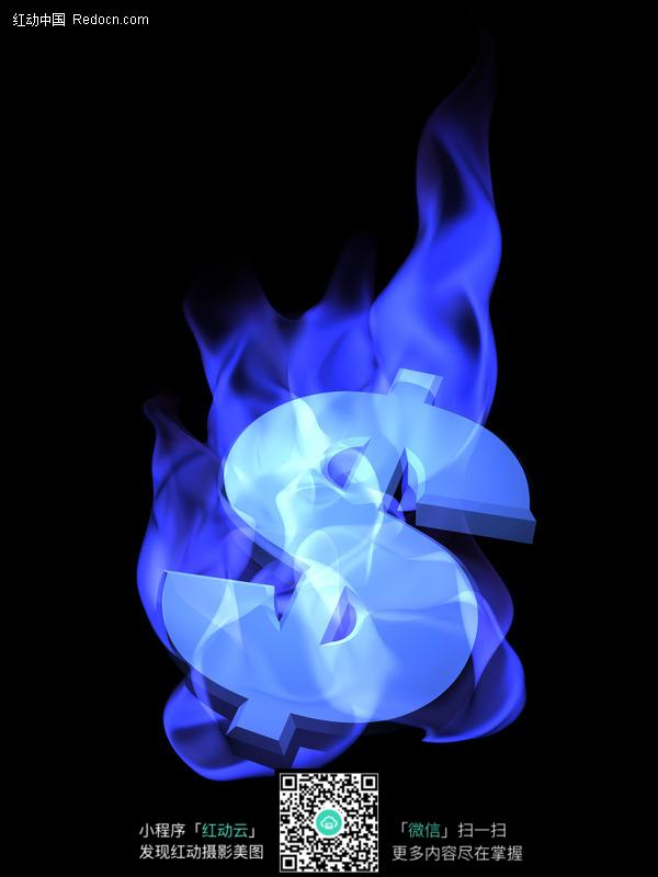 蓝色火焰金钱符号图片(编号:123674)_冰水烈火