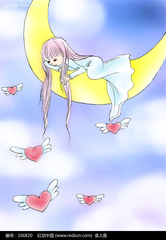 月亮上的小女孩