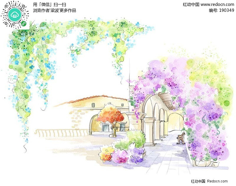 绿色春天唯美风景源文件__背景素材_psd分层素材_源文