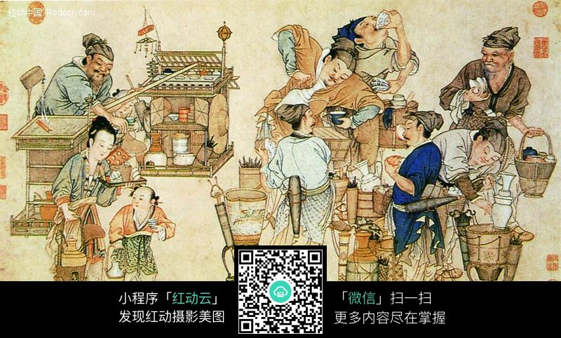 古代卖酒图图片-传统书画|吉祥图案|艺术图片下载(:)图片