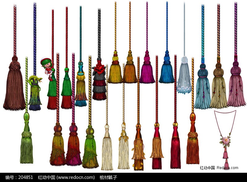 窗帘穗饰素材集锦-生活百科类PSD素材下载(编