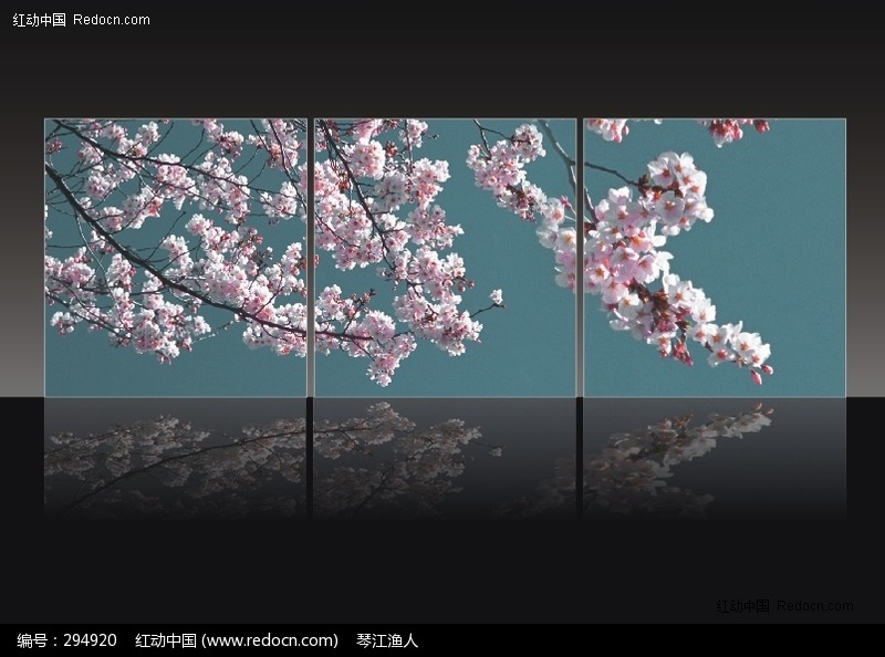浪漫樱花无框画设计设计模板下载(编号:294920)