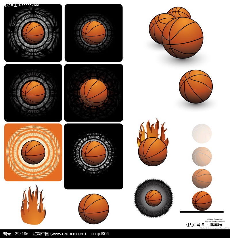 矢量篮球图-生活百科 矢量素材下载(编号:2951