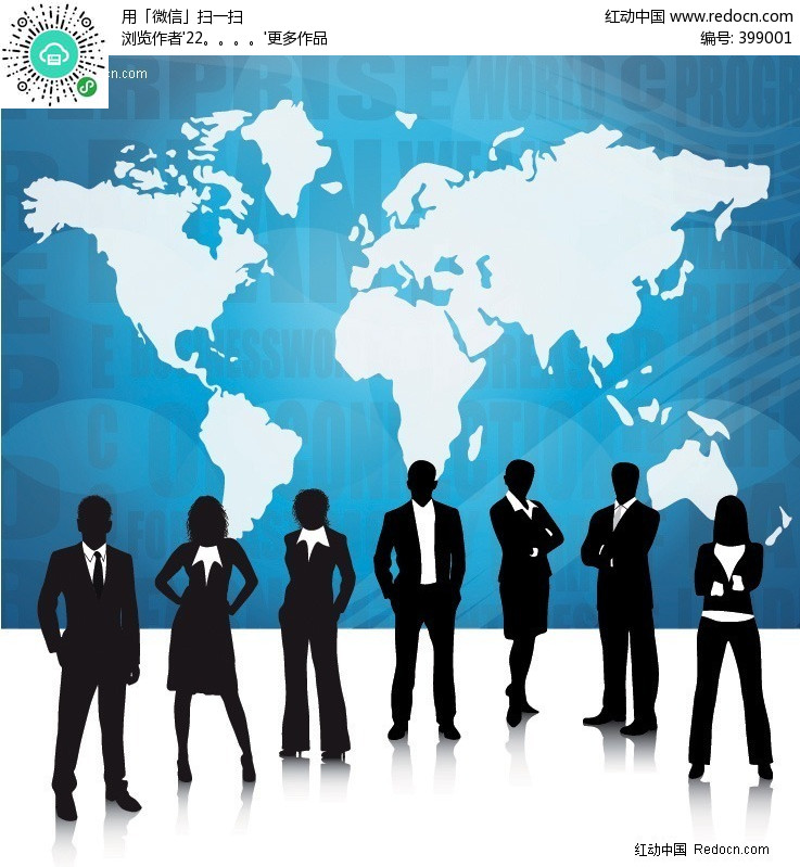 矢量蓝色背景人物图矢量图(编号: 399001 )_海报