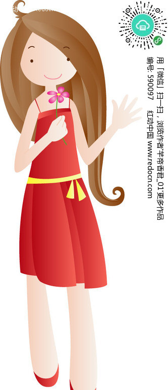 长<em>头发</em>的<em>卡通女孩</em>矢量图(编号:590097)_卡通形