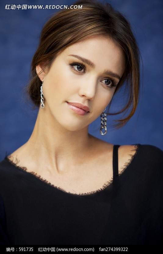 斜着头的杰西卡·<em>阿尔芭图片</em>(编号:591735)_名