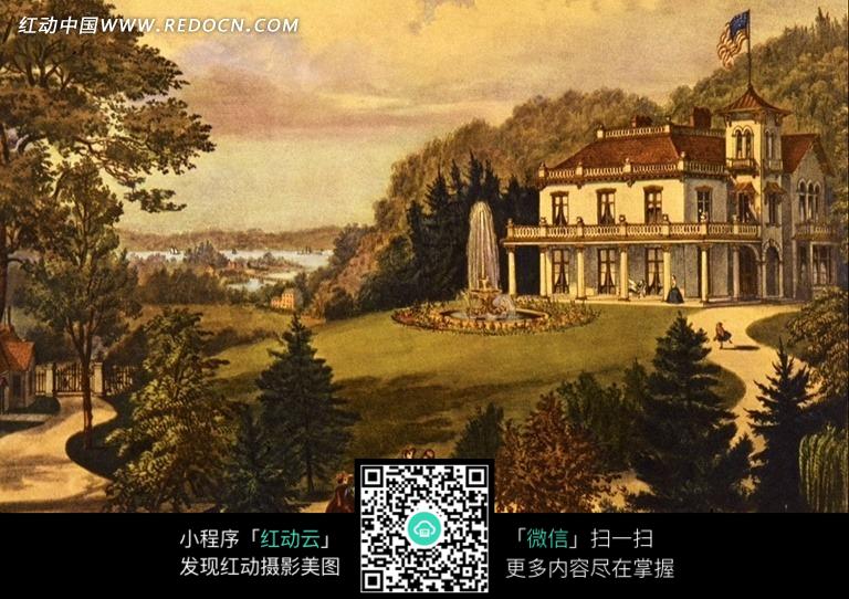 山中的书画文字图片(介绍:664059)_别墅油画_诺丁山编号路劲别墅图片