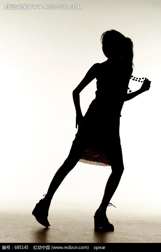 摆pose的时尚女孩剪影照片图片-生活用品|日常