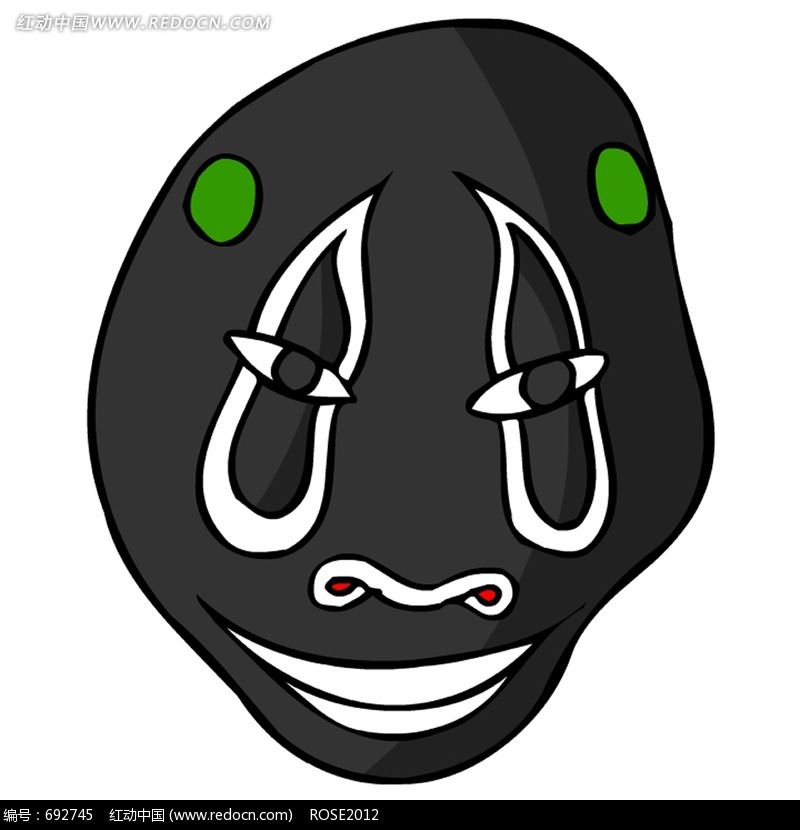 古代黑色鬼脸脸谱图片(编号:692745)_其他_文