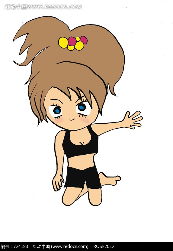 穿黑色<em>泳衣</em>的卡通<em>女孩</em>图片-<em>漫画</em>插画|绘画图片