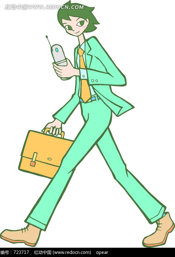 拿着箱子的提着男子矿工通手机图片(编号:723的卡歌颂漫画图片