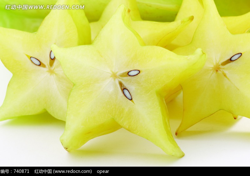 切成片的五角星形杨桃图片(编号:740871)_水果