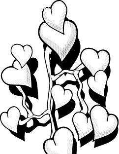 黑白心形手绘花纹 EPS矢量图(编号:763491)_