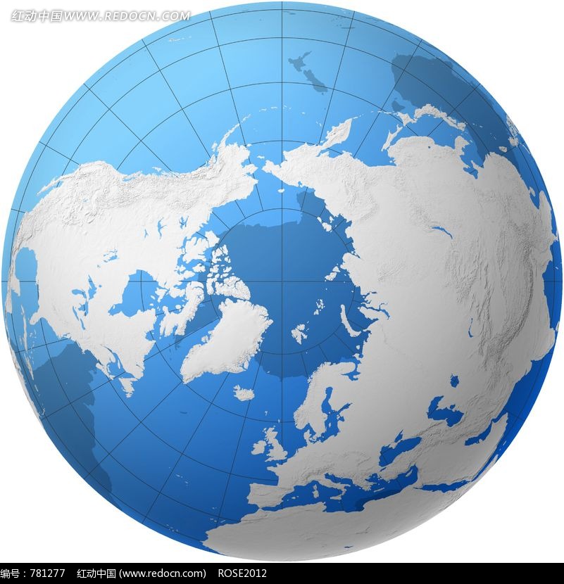 灰色陆地蓝色陆地的透明地球仪图片图片-现代