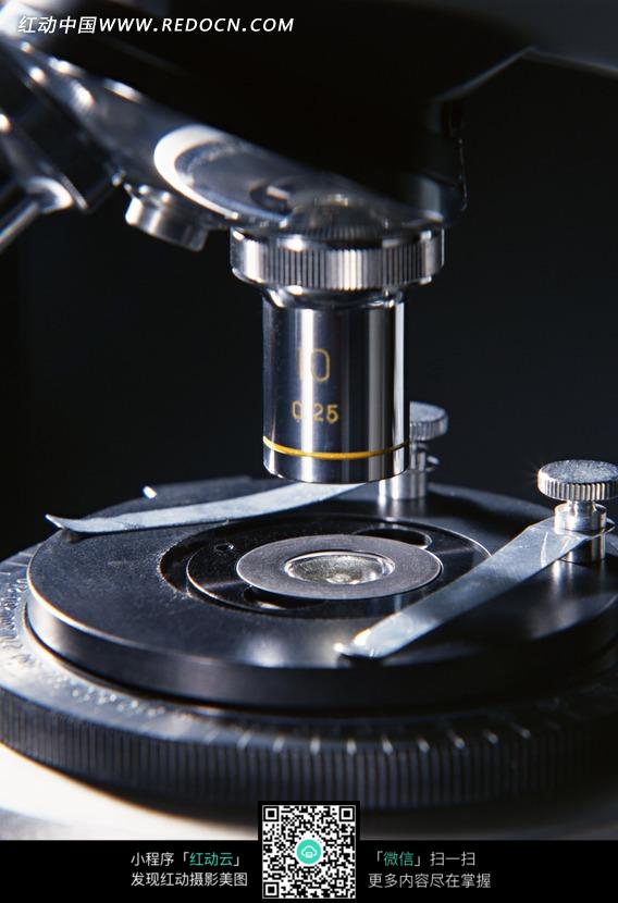 显微镜物镜和载物台特写图片(编号:817531)_医