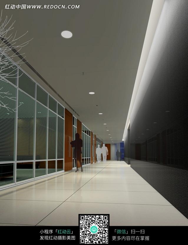 白色地砖的走廊效果图图片高清图片