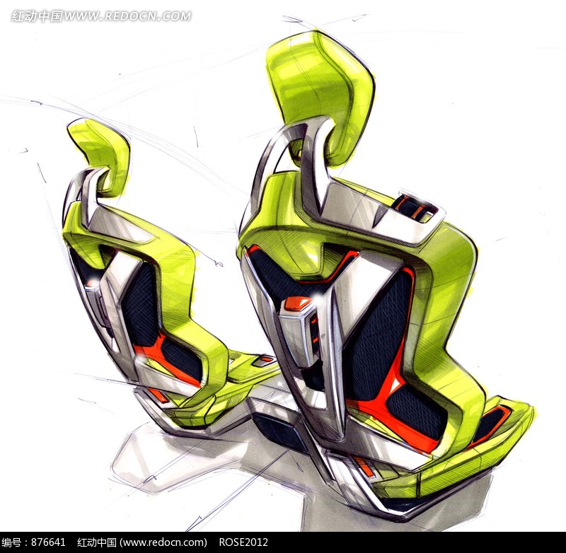 福特iosis MAX概念车座椅线稿图片(编号:8766