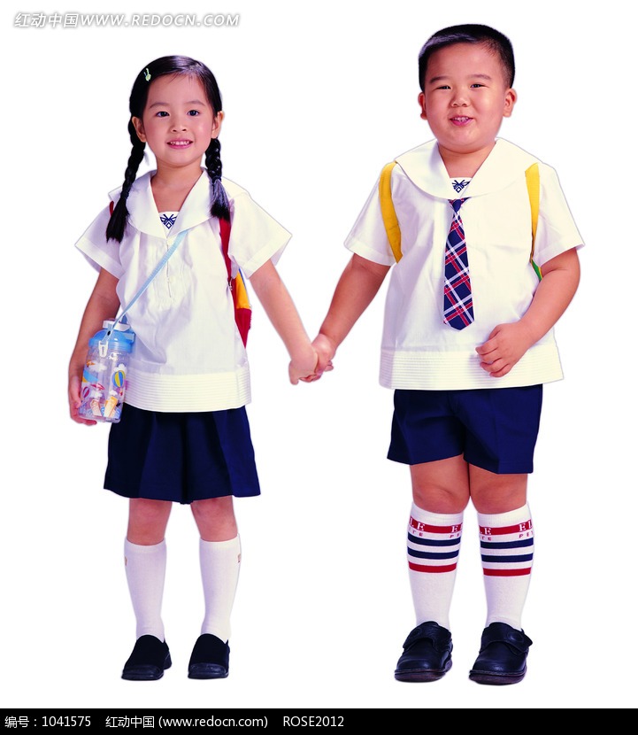 手拉手的两个可爱的<em>小学生图片</em>-人物图片素材