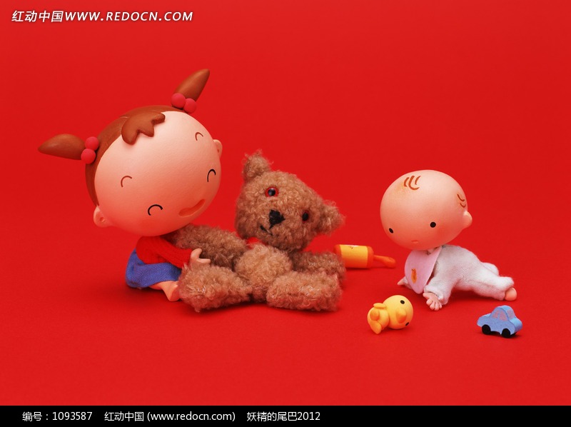 玩耍女孩和婴儿图片-生活用品|日常生活图片下