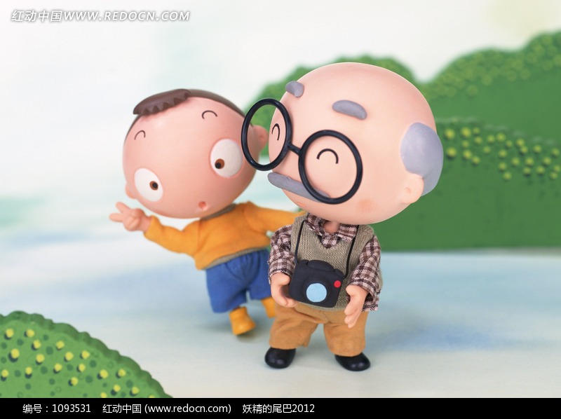 外出郊游的爷爷和孙子图片-生活用品|日常生活图片