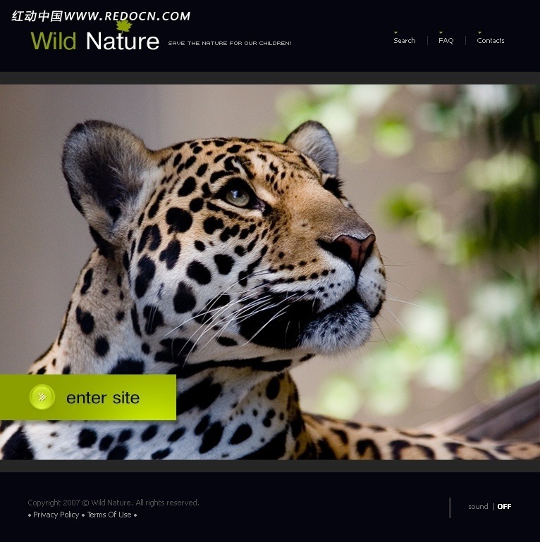 欧美自然摄影网站导航页设计源码(编号:1202321)