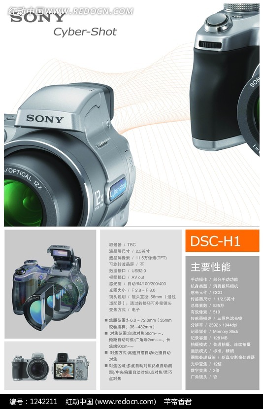 索尼单反相机介绍海报分层模版(编号:1242211