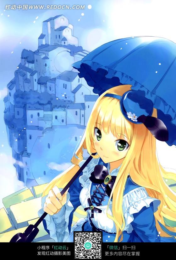 卡通金发美少女插画图片图片-漫画插画|绘画图