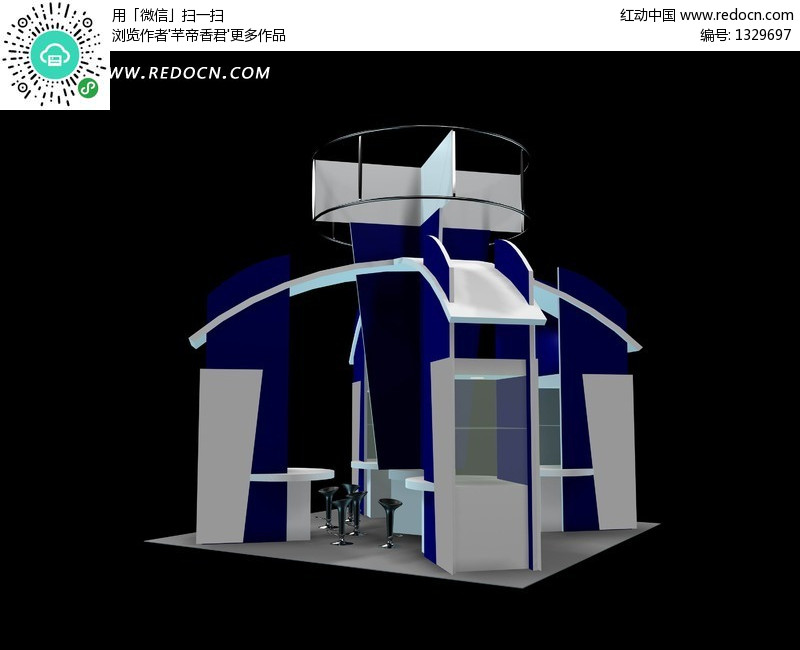 汽车展示源文件__展示模型 精美装修展示厅空间3d模型设高清图片