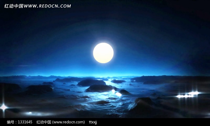 月亮升起视频(附AE)设计模板下载(编号:13316