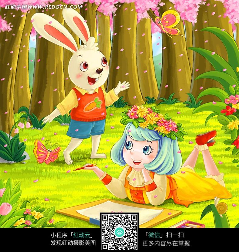 兔子艺术绘画图片_兔子凌风陶启全手绘画画艺术中性笔画动物…