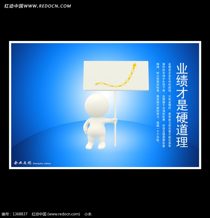 企业文化3D小人系列之业绩才是硬道理模板下