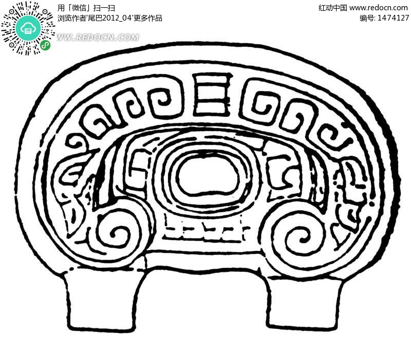 鼎纹花边矢量设计素材设计图片