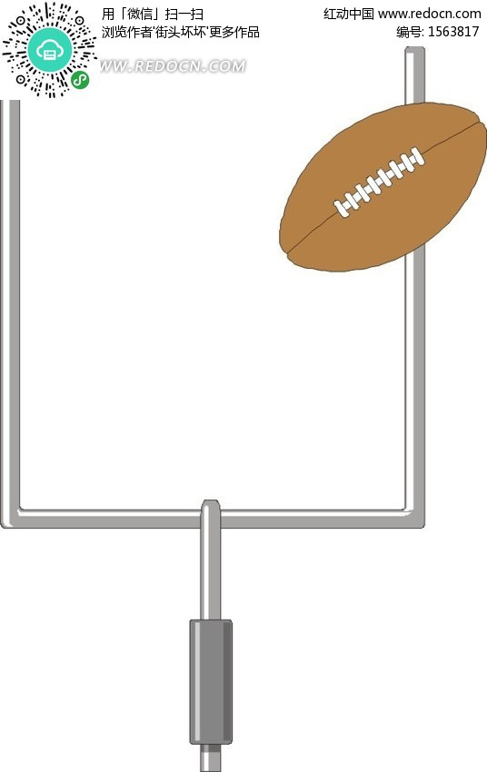 橄榄球球门和橄榄球-生活百科 矢量素材下载(编