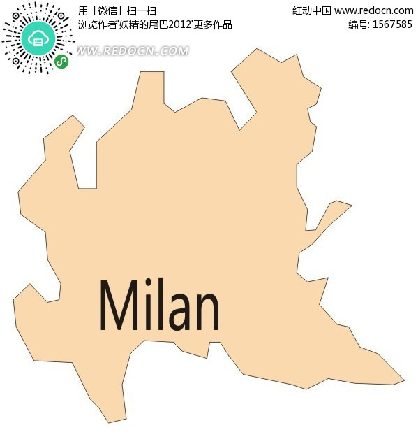 手绘米兰地图-学习|办公用品矢量图下载(编号: