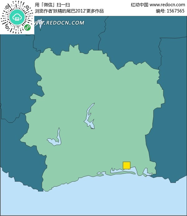 手绘象牙海岸地图上的首都亚穆苏克罗-学习|办