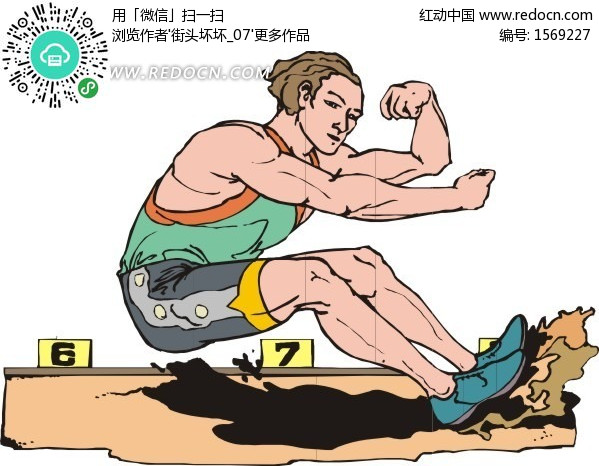 一个<em>跳远运动</em>员矢量图(编号:1569227)