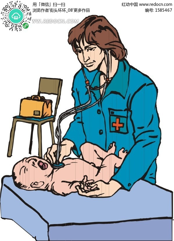 婴儿检查-科学研究矢量图下载(编号:1585467)