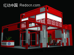 二层中式风格展厅3dmax模型(编号:1609055)_