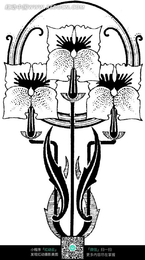 手绘创意花朵花瓣插画图形图片-花纹|花边|线条