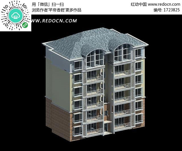 欧派高档住宅小区房屋3d模型-3D模型下载 3D