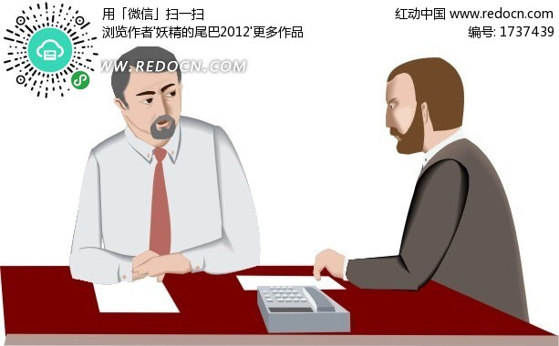 谈生意的老板-职业人物矢量图下载(编号:1737