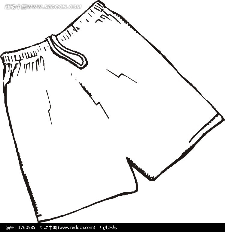 黑白<em>短裤</em>插画矢量-生活百科 矢量素材下载(编号