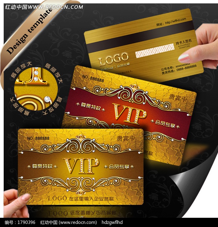 贵宾卡金卡 白金卡 金属质感vip模板下载(编号