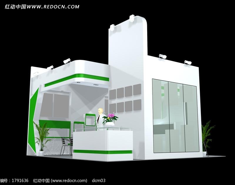 a学府学府自然化妆品绿色max模型模板下载(编秦皇岛嘉园展厅装修设计图图片