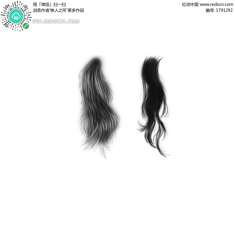两种<em>头发图案</em>的笔刷-ps插件下载 ps滤镜插件下