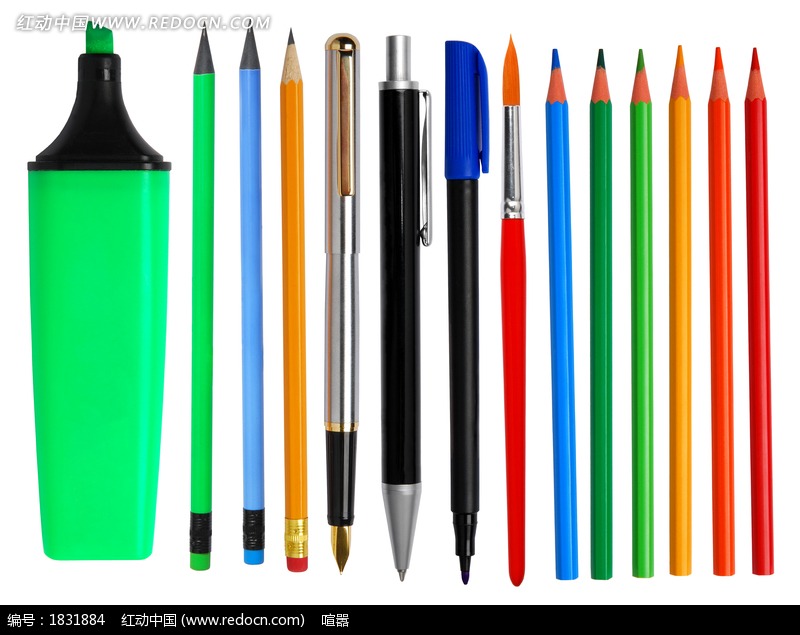 铅笔钢笔等各色书写工具图片(编号:1831884)_